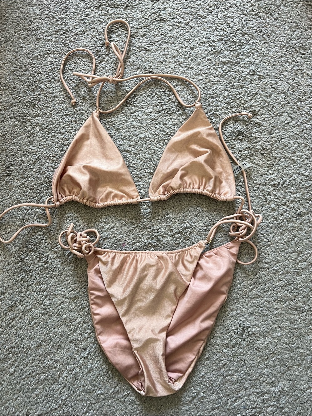 Forever 21 Cream Shiny Bikini